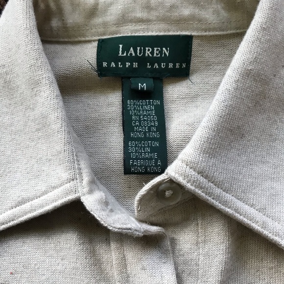LAUREN RALPH LAUREN LINEN BLEND BUTTON DOWN DRESS - Picture 4 of 6